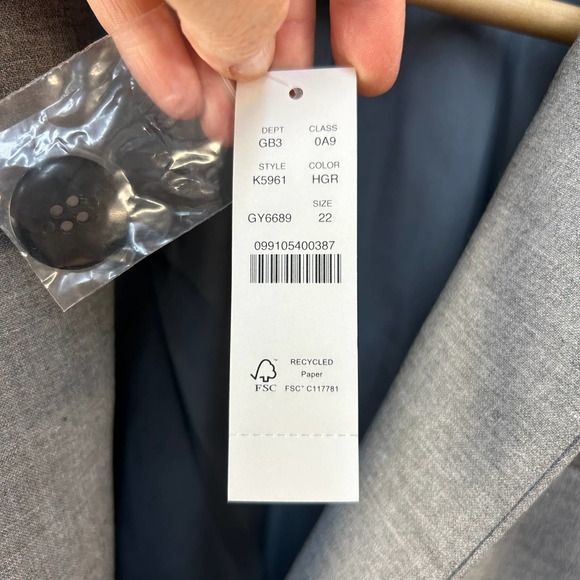 $228 J. Crew Size 22 Regent Blazer in four-season stretch Heather Graphite Gray - Picture 7 of 8